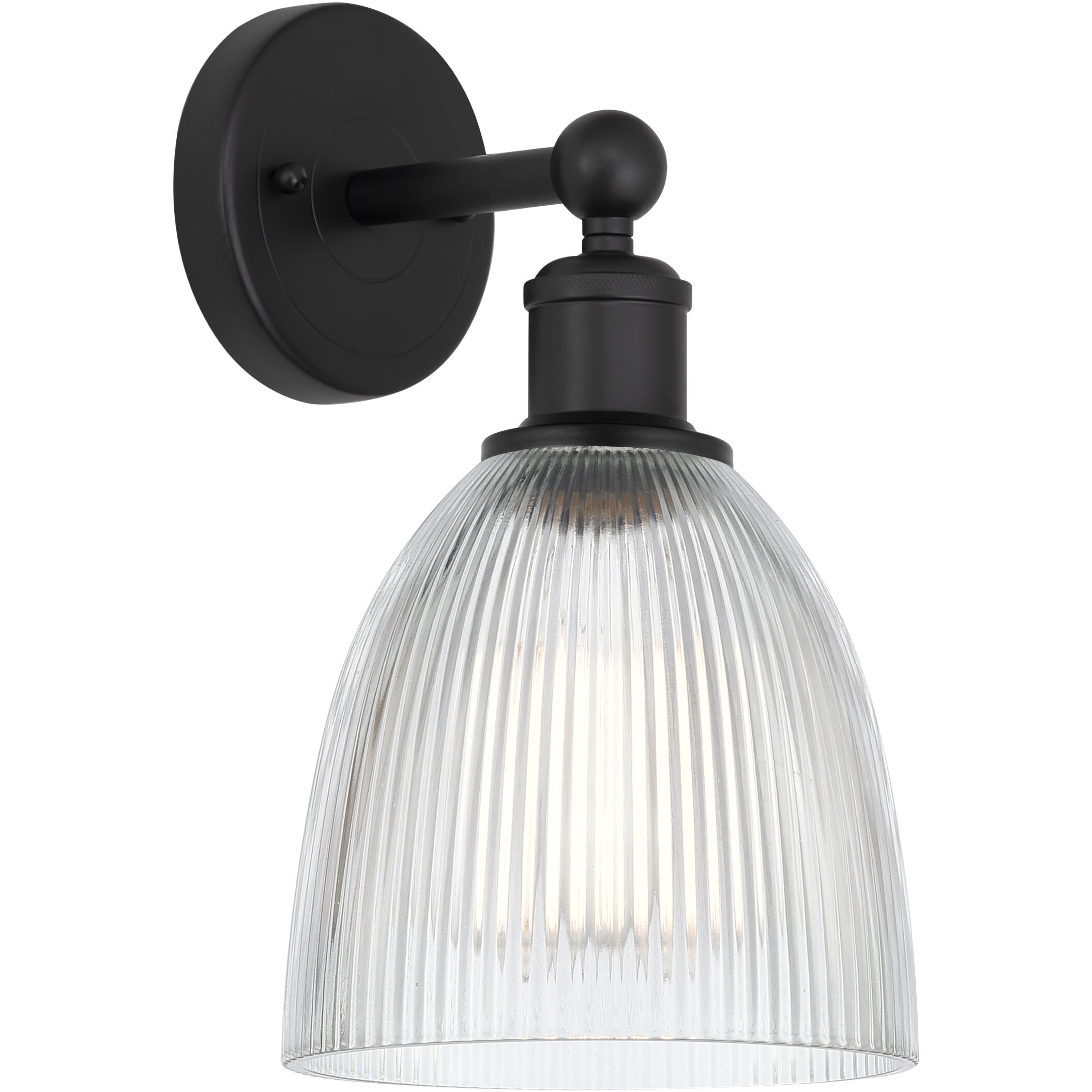 Edison Castile 1 Light 6 inch Matte Black Sconce Wall Light in Clear Glass
