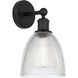 Edison Castile 1 Light 6 inch Matte Black Sconce Wall Light in Clear Glass