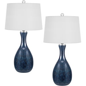 Limburg 28.5 inch 150.00 watt Deep Blue Table Lamp Portable Light, Gourd Style