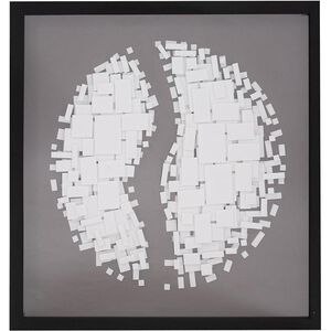 Abstract Paper Globe Gray/Black/White Shadowbox Art