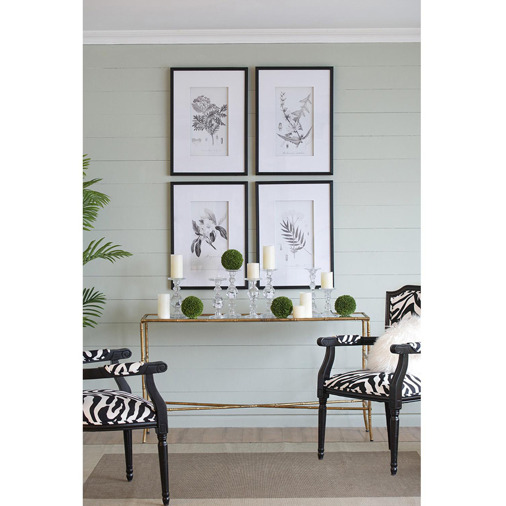Botanical Black and White Wall Art, Set of 4