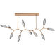 Rock Crystal LED Novel Brass Linear Pendant Ceiling Light in Chilled Smoke, 2700K LED, Branch