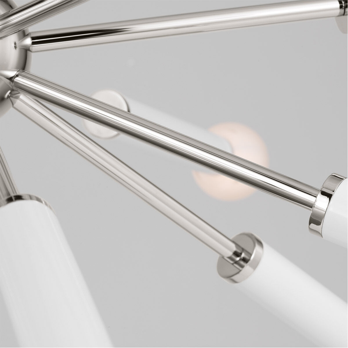 kate spade new york Monroe 12 Light 32.38 inch Polished Nickel Chandelier Ceiling Light in Polished Nickel / Gloss White