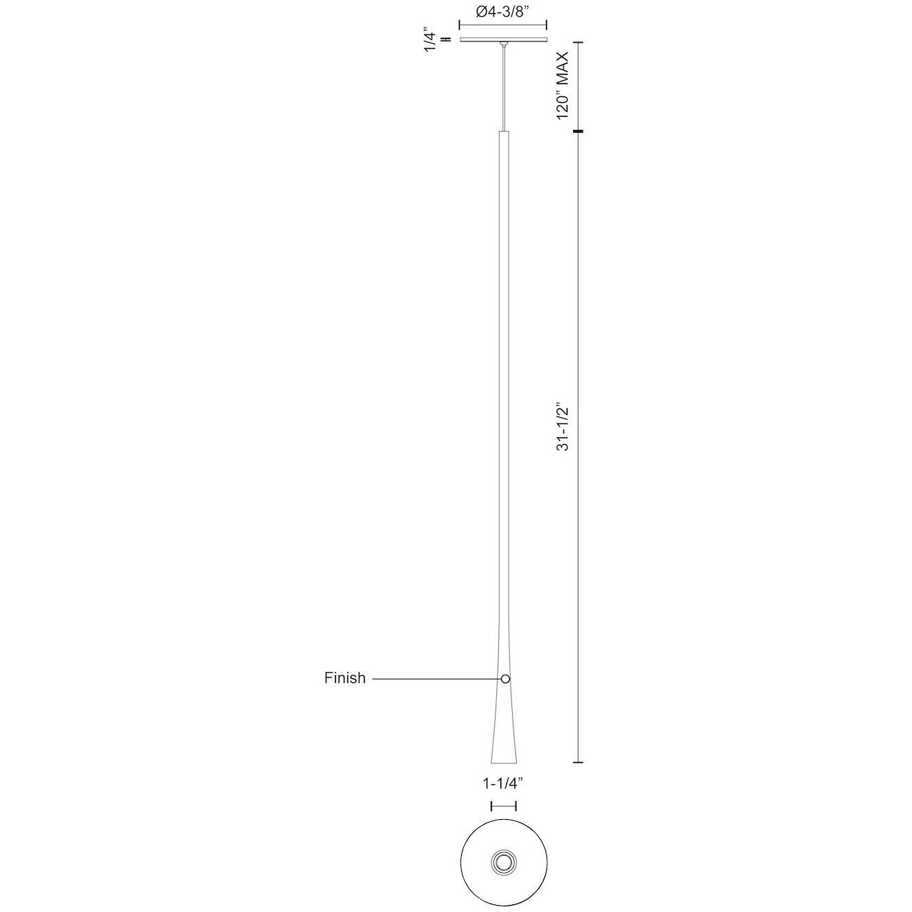 Taper Pendant Ceiling Light in White