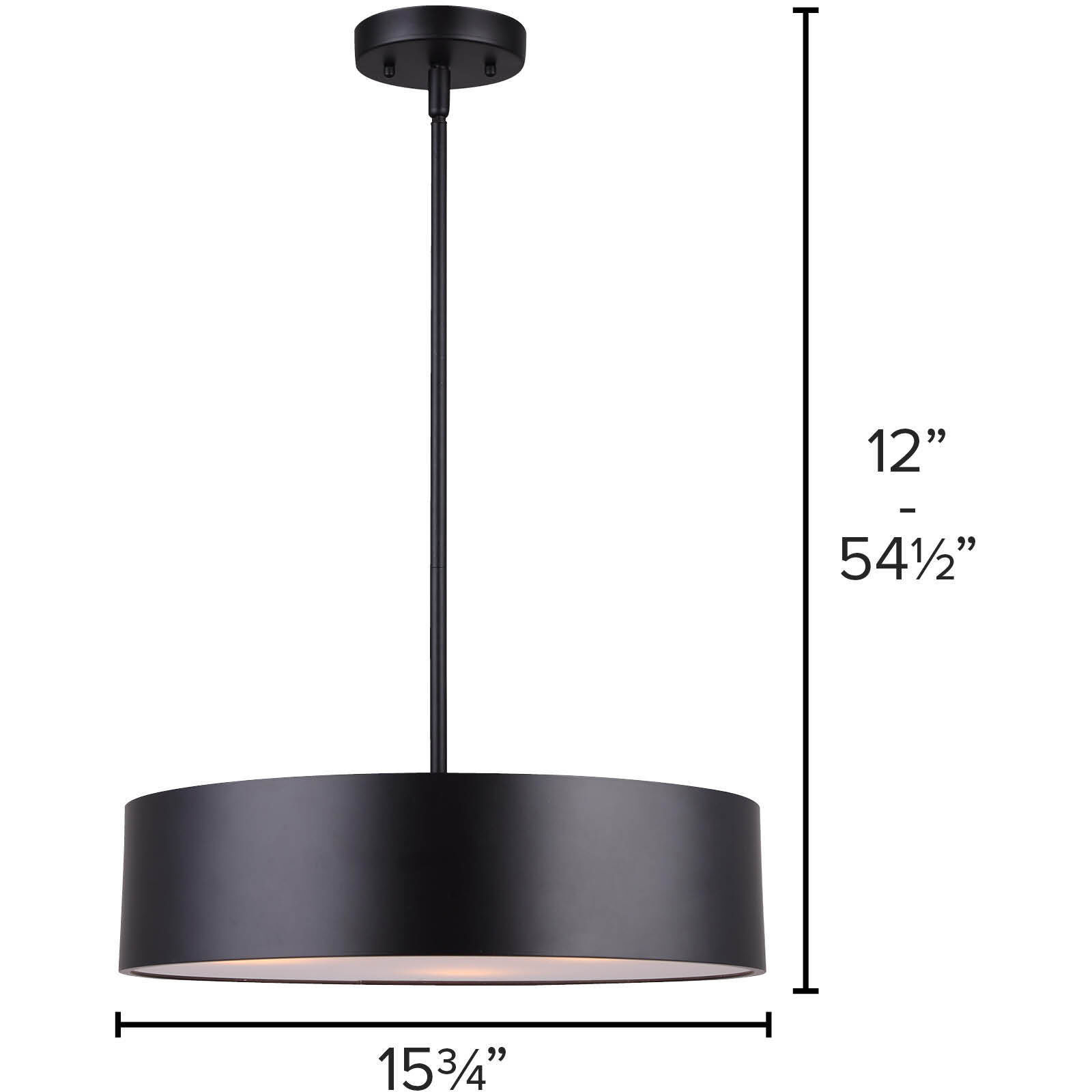 Dexter 3 Light 16 inch Matte Black Pendant Ceiling Light