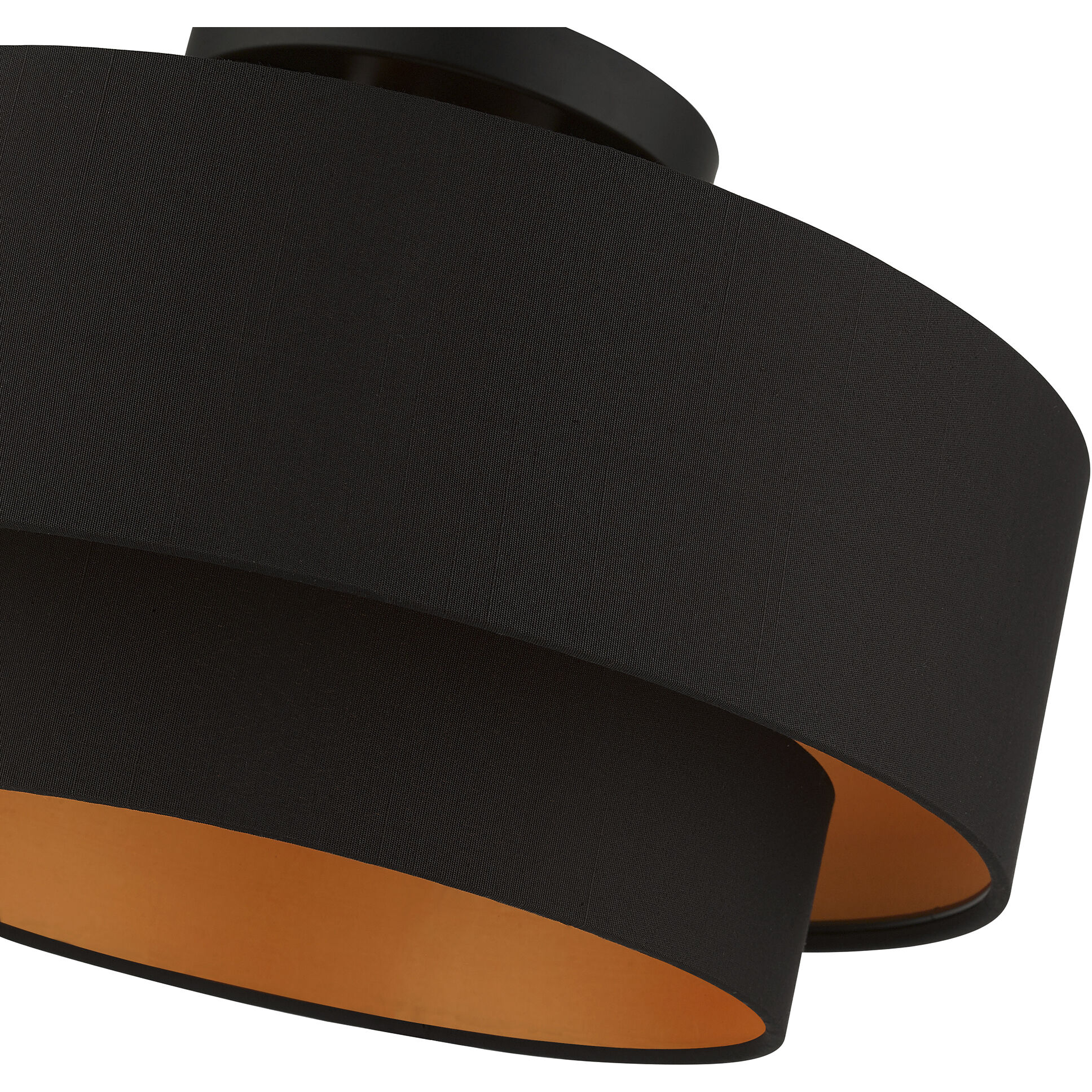 Sentosa 3 Light 15 inch Black Semi Flush Mount Ceiling Light, Large