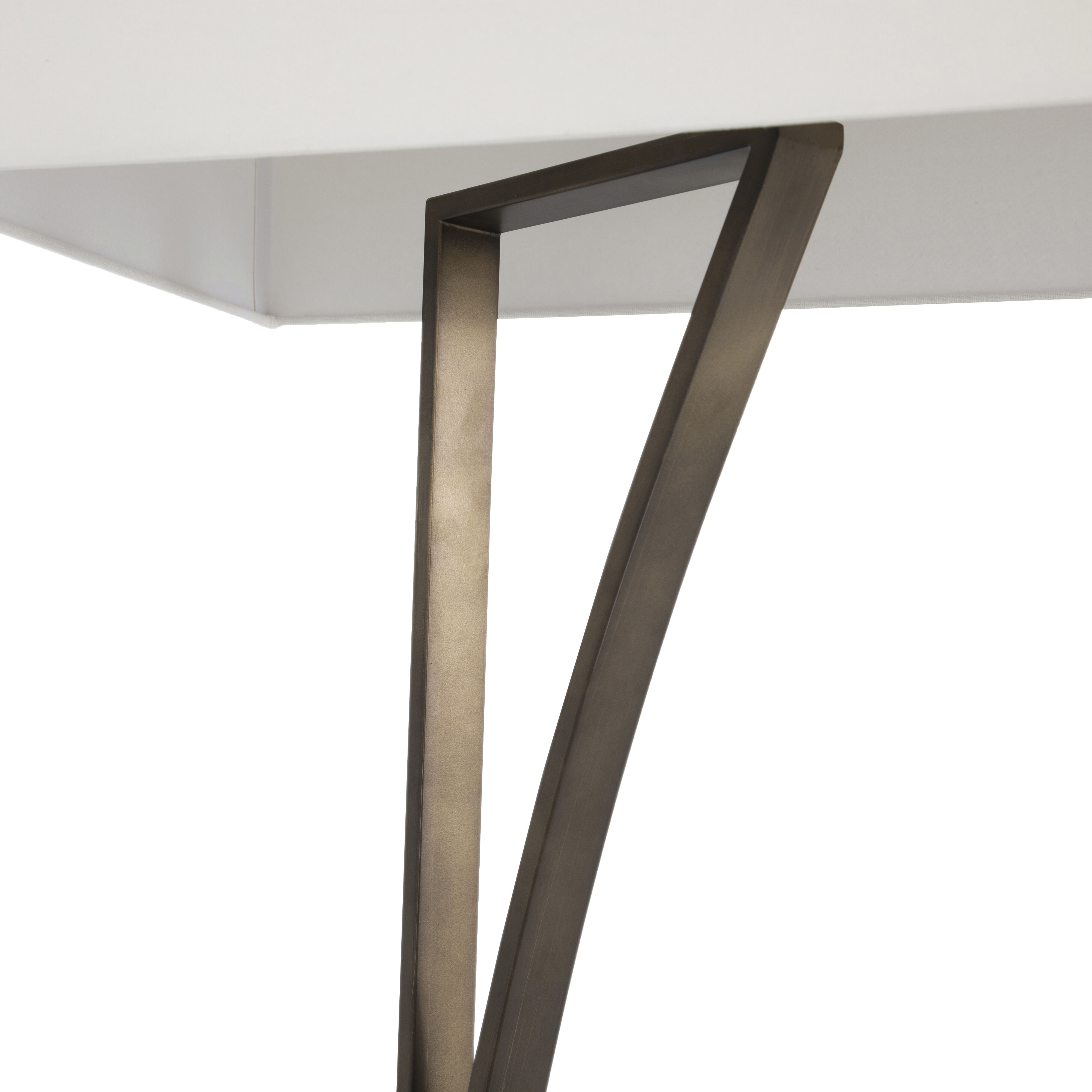 Anya 70.5 inch Brushed Bronze and White Linen Floor Lamp Portable Light