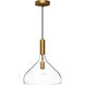 Alora Mood Belleview 1 Light 11.88 inch Aged Gold Pendant Ceiling Light in Clear