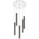 Forest LED 13.5 inch Chrome Chandelier Ceiling Light in Pearl Black Steel, 14