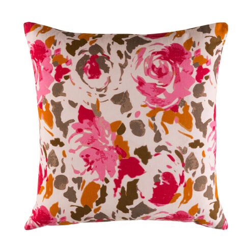 Kalena 22 X 22 inch Blush and Bright Pink Pillow