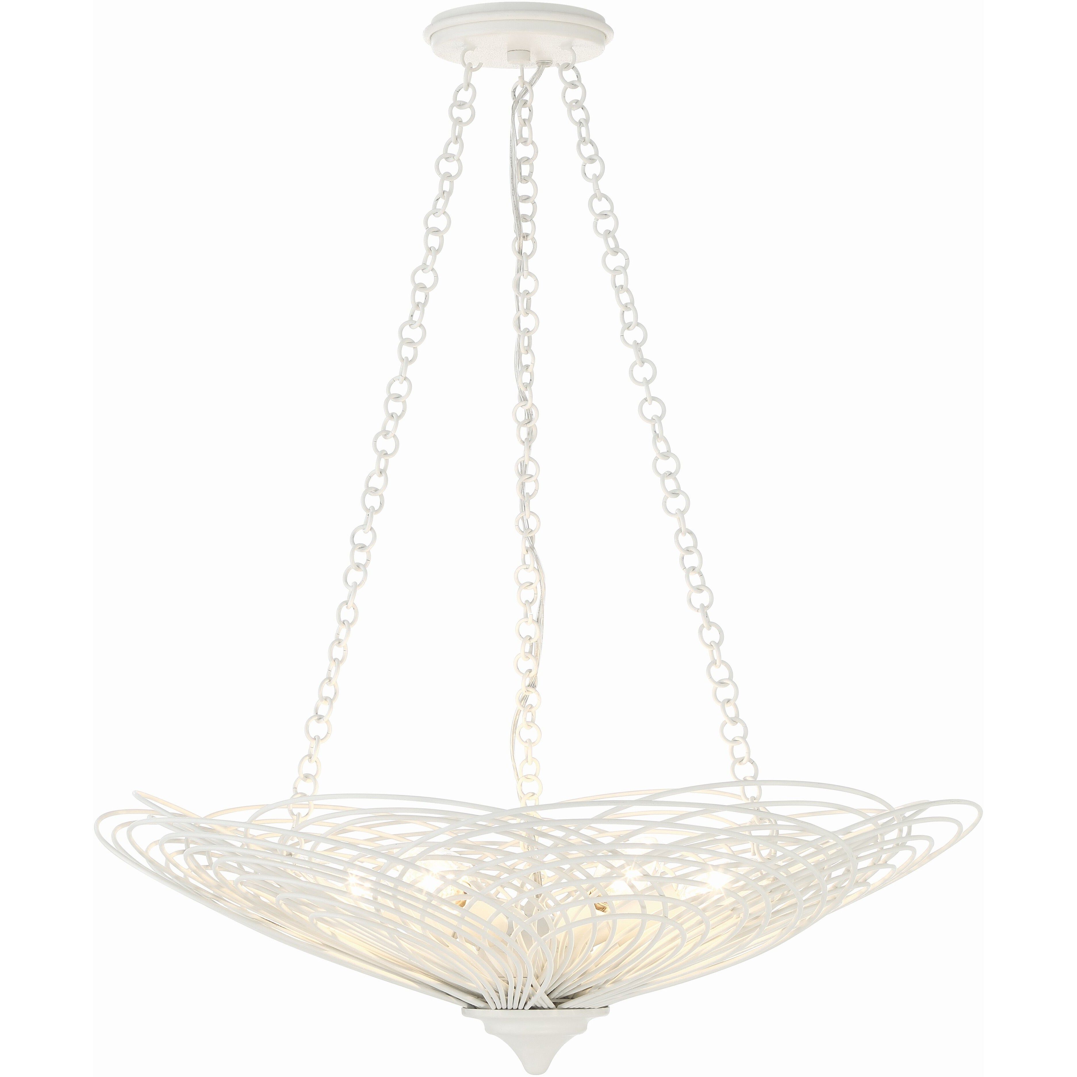 Doral 6 Light 24 inch Matte White Chandelier Ceiling Light