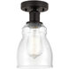 Edison Ellery 1 Light 5 inch Oil Rubbed Bronze Semi-Flush Mount Ceiling Light in Seedy Glass