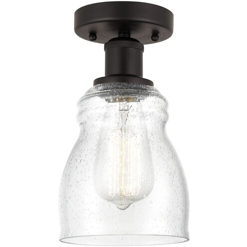 Edison Ellery 1 Light 5 inch Oil Rubbed Bronze Semi-Flush Mount Ceiling Light in Seedy Glass