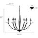 Charlize 6 Light 35.5 inch Matte Black Chandelier Ceiling Light
