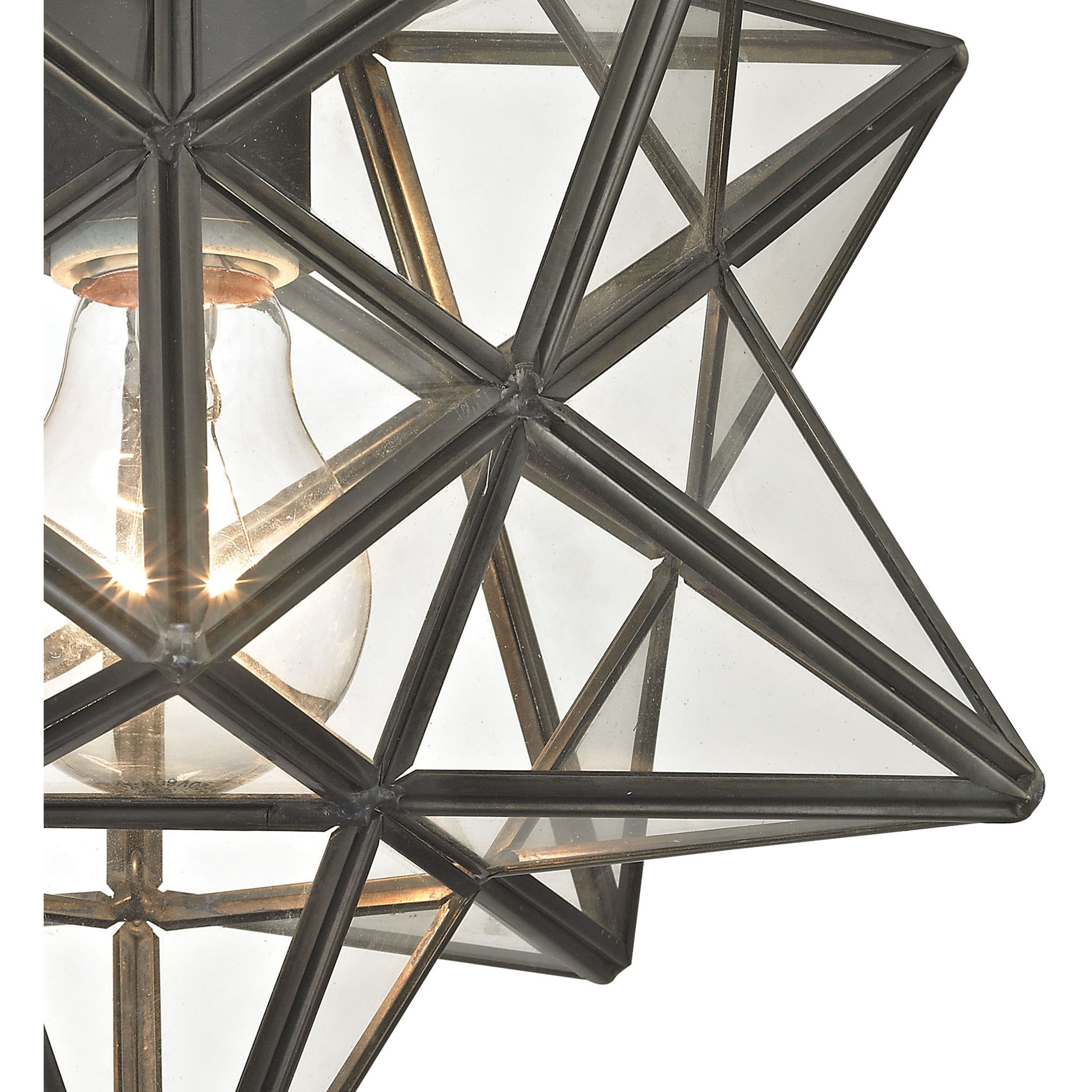 Moravian Star 1 Light 11 inch Oil Rubbed Bronze Flush Mount Ceiling Light