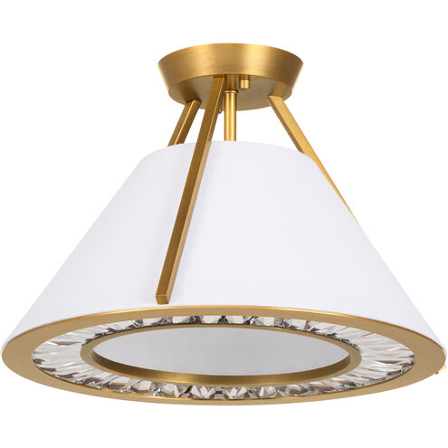 Gorham 3 Light 16 inch Brushed Brass Semi-Flush Mount Ceiling Light