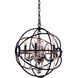 Geneva 4 Light 17 inch Dark Bronze Pendant Ceiling Light in Golden Teak, Urban Classic