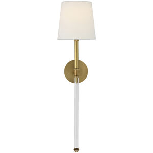 Suzanne Kasler Camille 1 Light 7.5 inch Hand-Rubbed Antique Brass Tail Sconce Wall Light in Linen, Large