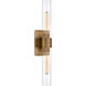 Ian K. Fowler Presidio 2 Light 4.75 inch Hand-Rubbed Antique Brass Double Bath Sconce Wall Light in Clear Glass, Petite