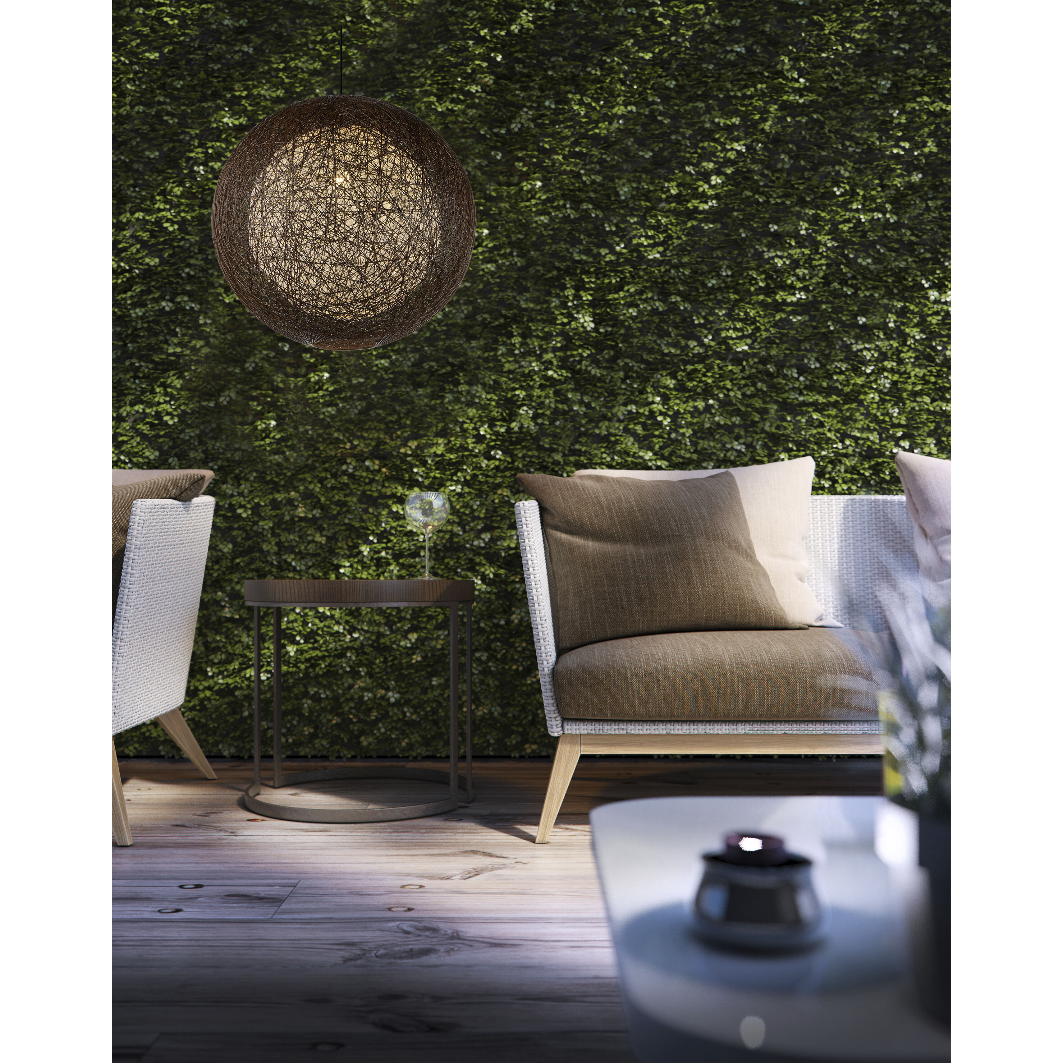 Bali 1 Light 19 inch Chocolate Outdoor Pendant