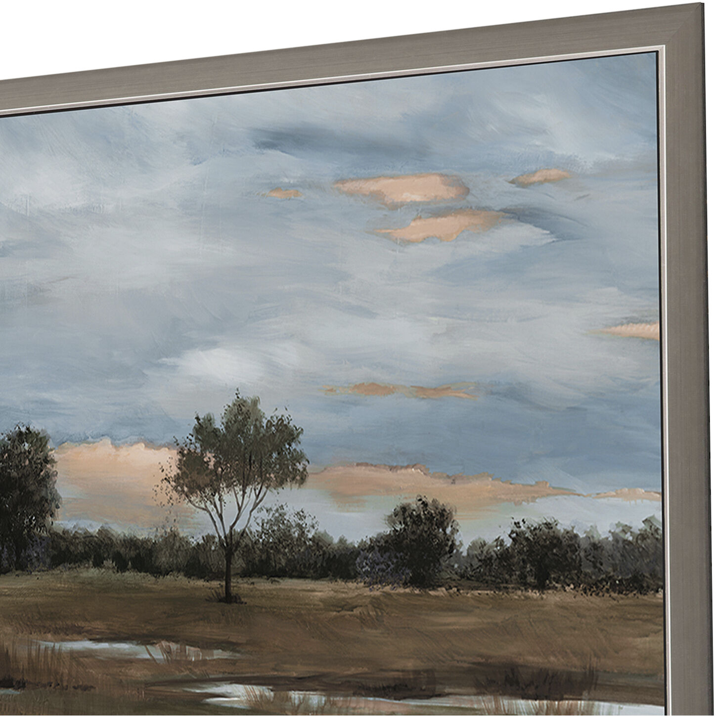 Waterside Brown and Blue and Beige Framed Art