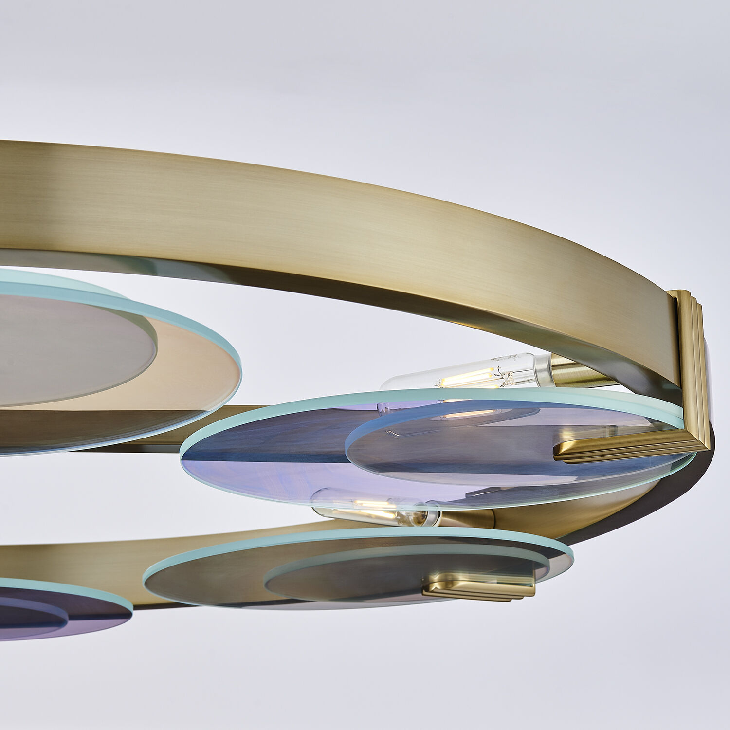 Optics 6 Light 36 inch Winter Brass Chandelier Ceiling Light