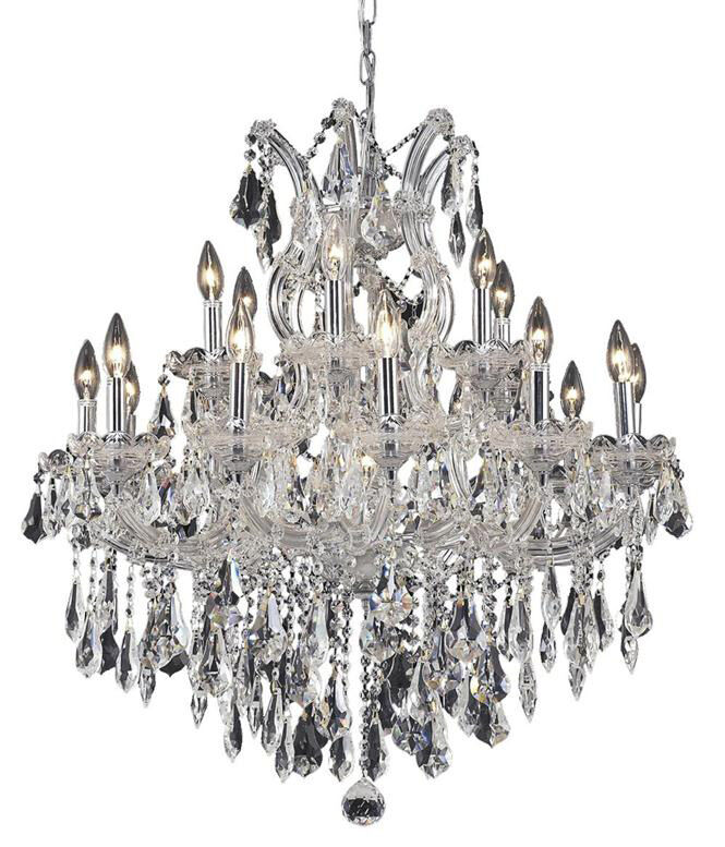 Maria Theresa 19 Light 30 inch Chrome Dining Chandelier Ceiling Light in Clear