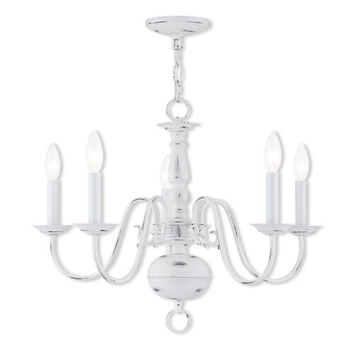 Williamsburgh 5 Light 24 inch Antique White Chandelier Ceiling Light