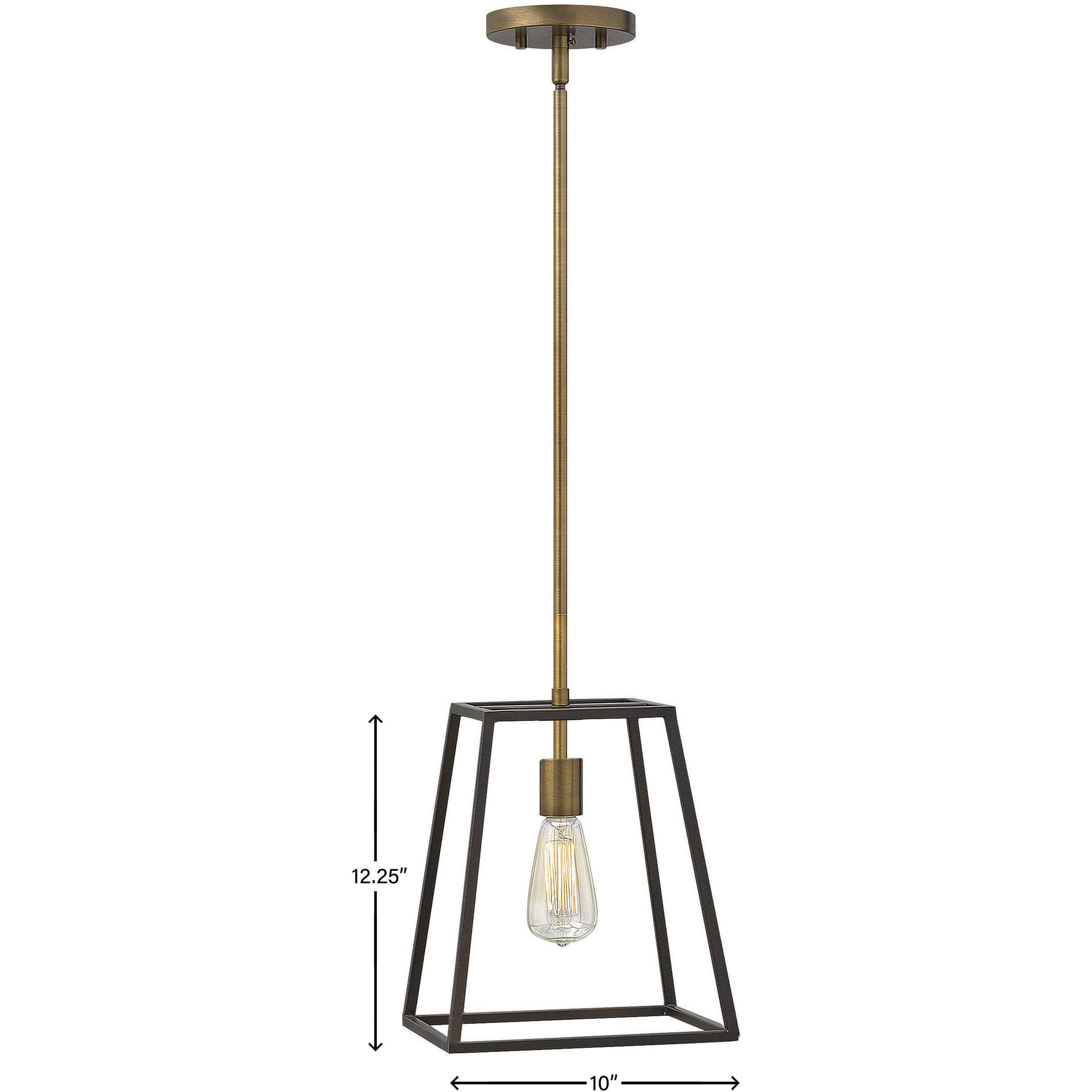 Fulton 1 Light 10 inch Bronze with Heirloom Brass Indoor Pendant Ceiling Light, Large