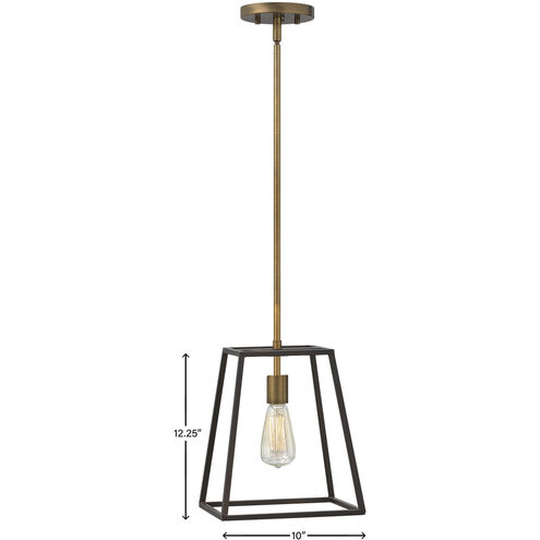 Fulton LED 10 inch Bronze with Heirloom Brass Indoor Pendant Ceiling Light, Large