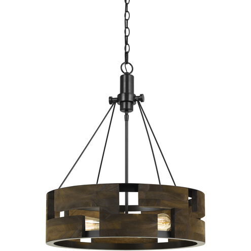 Bradford 3 Light 22 inch Smoky Wood Chandelier Ceiling Light