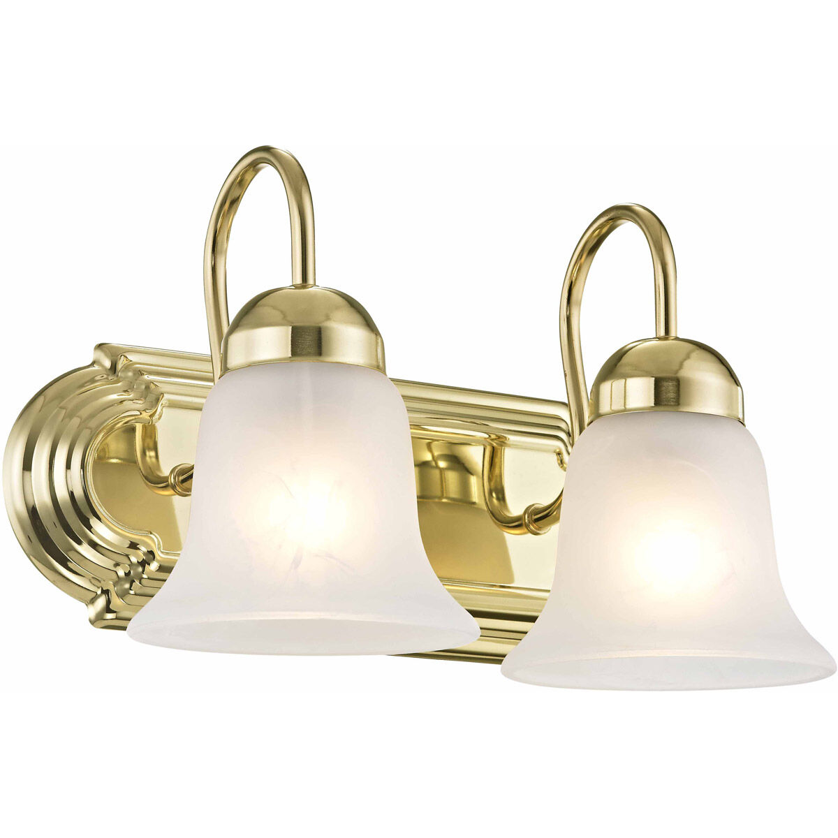 Riviera 2 Light 14 inch Polished Brass Bath Vanity Wall Light