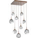 Gem LED 30.1 inch Burnished Bronze Chandelier Ceiling Light in 3000K LED, Smoke, Square Multi-Port