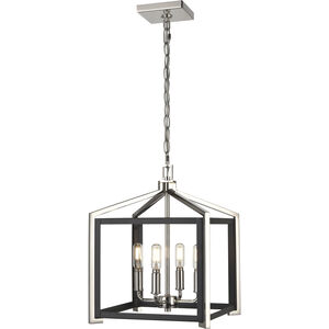Wiscoy 4 Light 12 inch Black Polished Nickel Pendant Ceiling Light