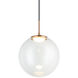 Boble LED 11.88 inch Aged Gold Brass Pendant Ceiling Light in Aged Gold Brass and Clear