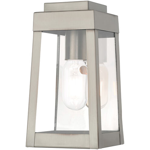 Oslo 1 Light 10 inch Brushed Nickel Outdoor Wall Lantern