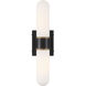 Capsule Bath Wall Light in Matte Black and Textured Gold