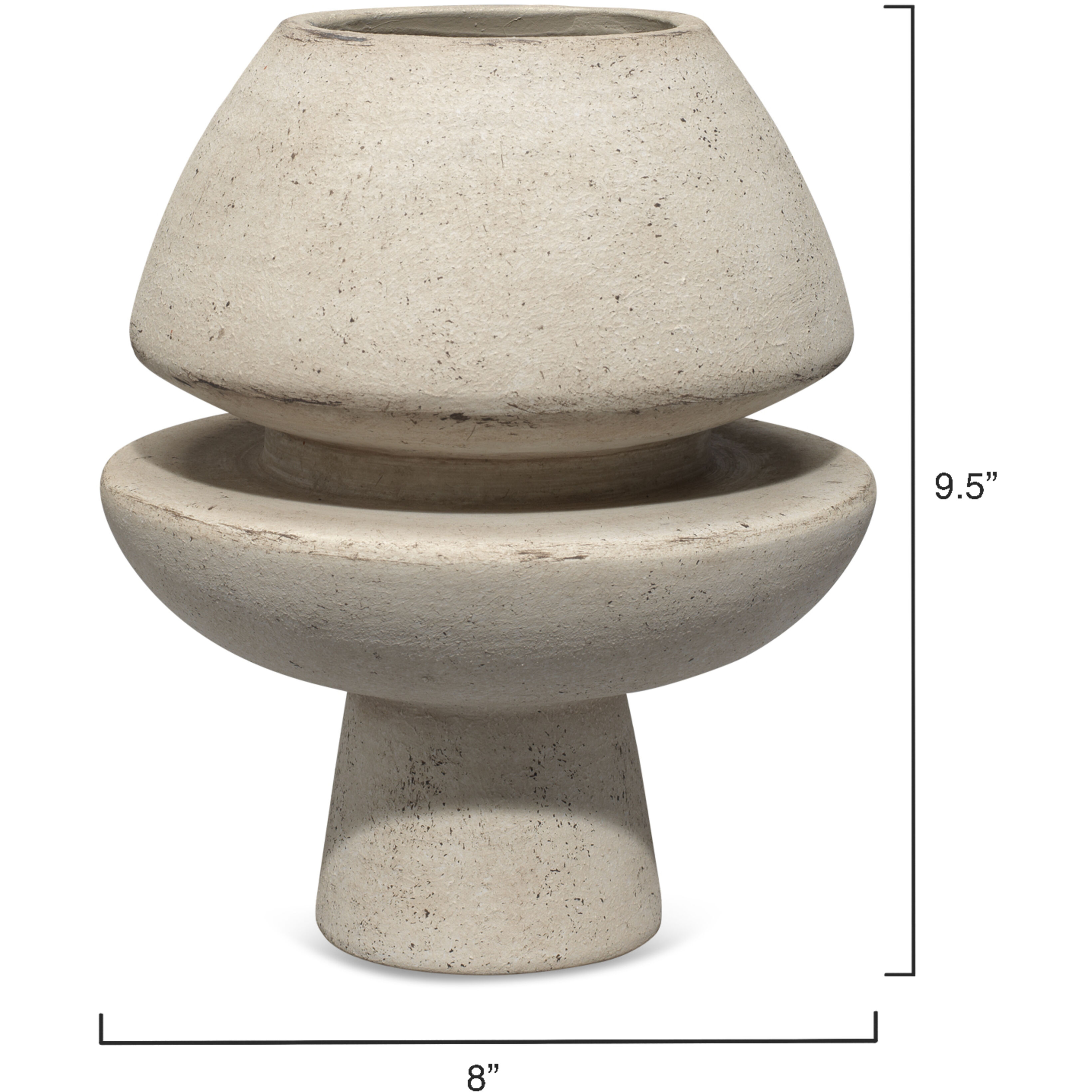 Foundation 9.5 X 8 inch Decorative Vase in Off White Ceramic