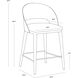 Dezirae 37 inch Antique Brass / Charcoal Black Leather Counter Stool