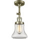 Franklin Restoration Bellmont 1 Light 7 inch Antique Brass Sconce Wall Light in Incandescent, Clear Glass, Franklin Restoration