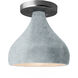 Radiance 1 Light 11.5 inch Brushed Nickel and Concrete Semi-Flush Ceiling Light