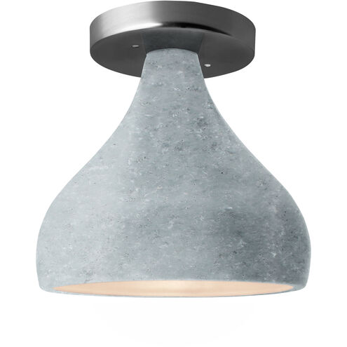 Radiance 1 Light 11.5 inch Brushed Nickel and Concrete Semi-Flush Ceiling Light