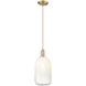 Downtown Urban Brookhaven Cloche 1 Light 7 inch Champagne Bronze Mini Pendant Ceiling Light in Opal Glass