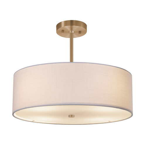 Textile LED 18 inch Brushed Brass Pendant Ceiling Light