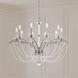 Priscilla 10 Light Antique Silver Chandelier Ceiling Light in White Pearl, Adjustable Height