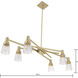 Carnival 6 Light 49.5 inch Satin Brass Chandelier Ceiling Light
