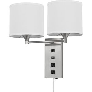Reedsport 2 Light 20 inch Brushed Steel Wall Lamp Wall Light