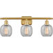 Ballston Belfast LED 26 inch Satin Gold Bath Vanity Light Wall Light in Clear Crackle Glass, Ballston