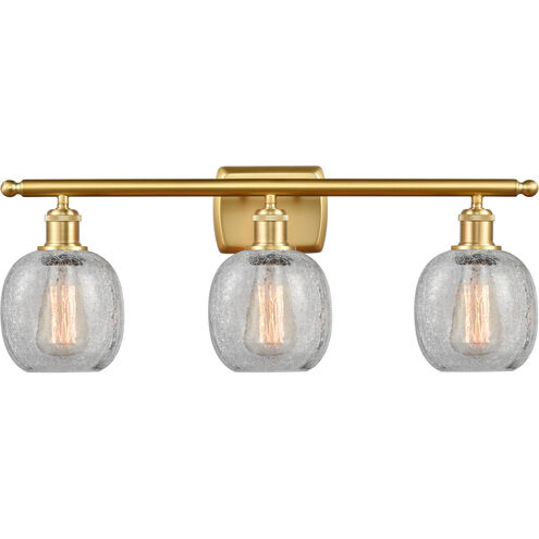 Ballston Belfast LED 26 inch Satin Gold Bath Vanity Light Wall Light in Clear Crackle Glass, Ballston