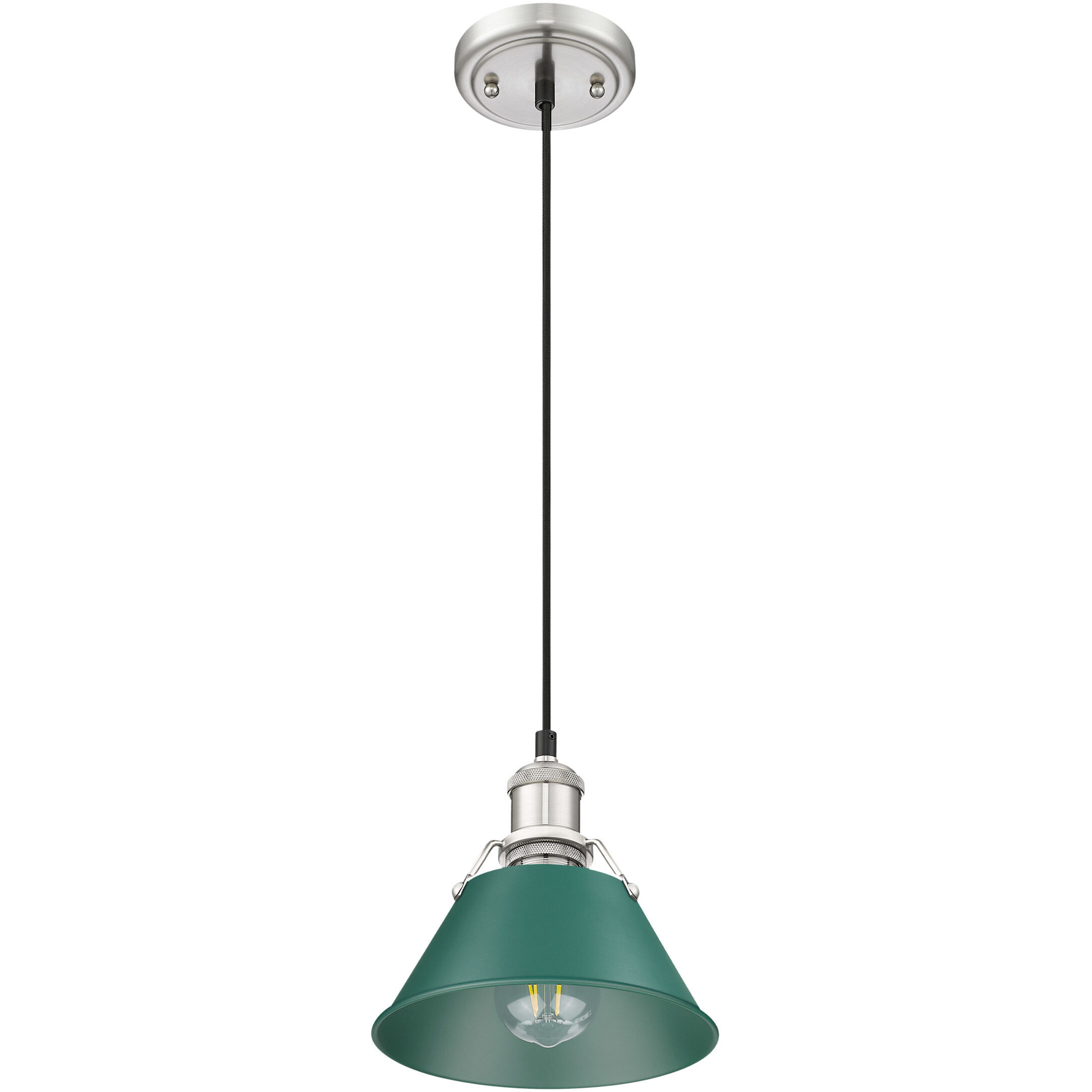 Yep Orwell Pendant Ceiling Light in Pewter, Pine Green, Small